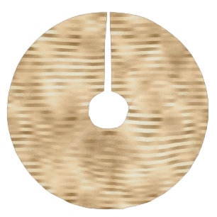 Glam Gold Stripes Brushed Polyester Tree Skirt