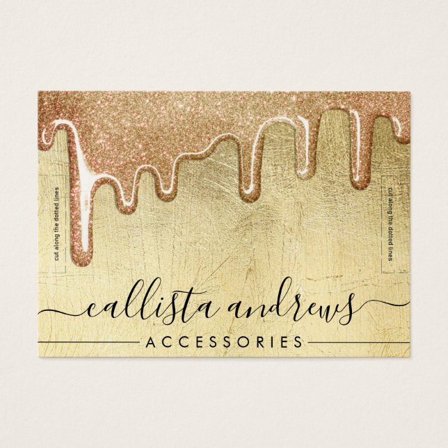 Glam Gold Thick Glitter Drips  Bracelet Display (Front)