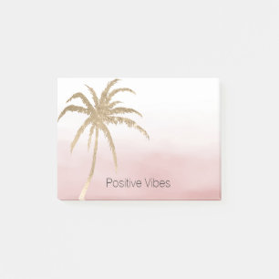  Glam Gold Tropical Palm Pink ombre       Post-it Notes