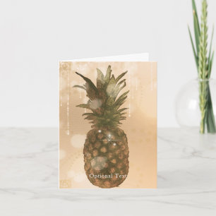 Glam Golden Ananas Elegant Carte de remerciements
