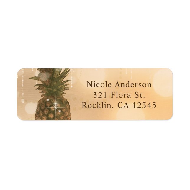 Glam Golden Pineapple Elegant Tropical Invitation (Front)