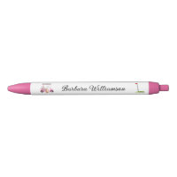Glam Golf Gal Pink Cart Flag Personalized Name Pen