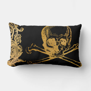 Glam gothique   Coussin Lumbar   Or et noir