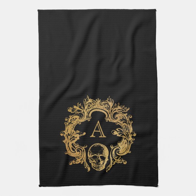 Glam gothique | Serviette de cuisine | Noir (Vertical)