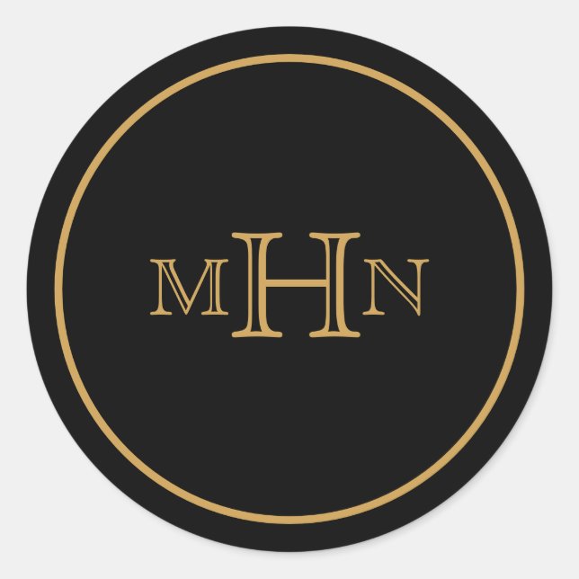 Glam gothique | Stickers | Monogramme | Noir (Devant)