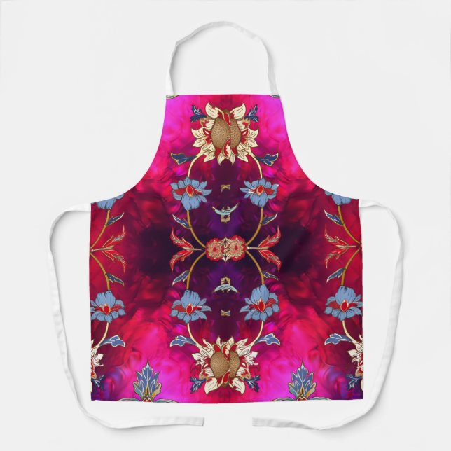 Glam & Grace: Glossy Pink Apron Stylish  (Front)