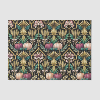 Glam Green Autumn Harvest Art Deco Tissue Paper