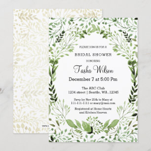Glam Greenery Bridal Shower invitations