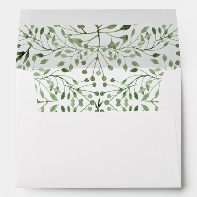Glam Greenery wedding invitations envelopes (Back (Bottom))