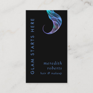 Glam Hair and Makeup Iridescent Opal Hair Curl Business Card