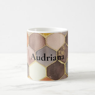 Glam Honey Comb Blush Champagne Abstract Coffee Mug