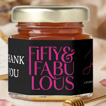 Glam Hot Pink Black Chic 50 & Fabulous Birthday