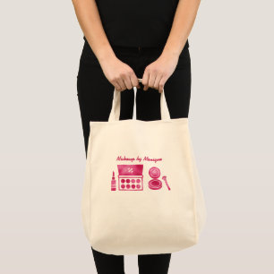 Glam  Hot Pink Makeup Artist Custom Tote Bag