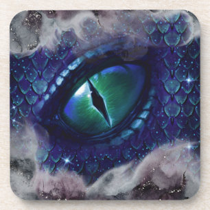Glam Ink Gothic Blue Medieval Dragon Coaster