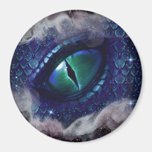 Glam Ink Gothic Blue Medieval Dragon Magnet