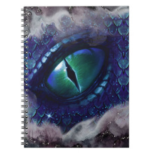 Glam Ink Gothic Blue Medieval Dragon Notebook