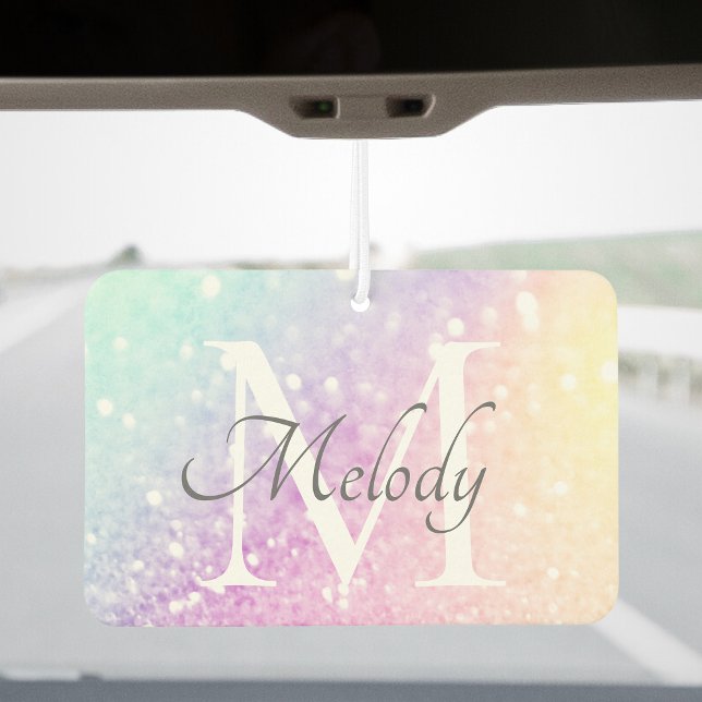 Glam Iridescent Glitter Personalized Colourful Air Freshener (Creator Uploaded)