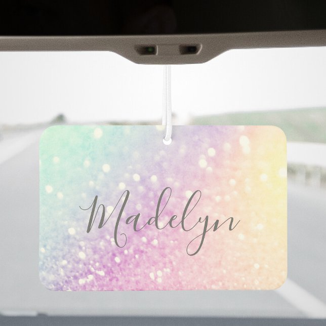 Glam Iridescent Glitter Personalized Colourful Air Freshener (Creator Uploaded)