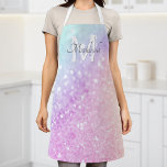 Glam Iridescent Glitter Personalized Colourful Apron<br><div class="desc">Easily personalize this elegant colourful bokeh glitter pattern with your custom name and/or monogram.</div>