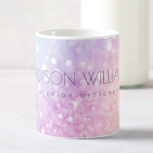 Glam Iridescent Glitter Personalized Colourful Coffee Mug