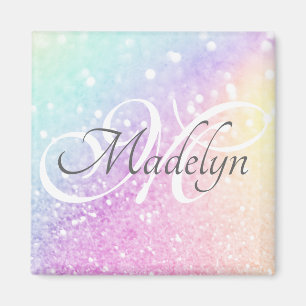 Glam Iridescent Glitter Personalized Colourful Magnet