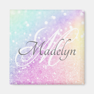 Glam Iridescent Glitter Personalized Colourful Magnet