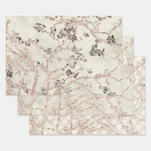 Glam Lavender Almond Blossoms  Wrapping Paper Sheet