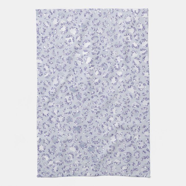 Glam Lavender Lilac Purple Leopard Print Glitter   Kitchen Towel (Vertical)