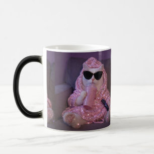 Glam Lazy Cat in Sunglasses with Sparkly Drink Magic Mug