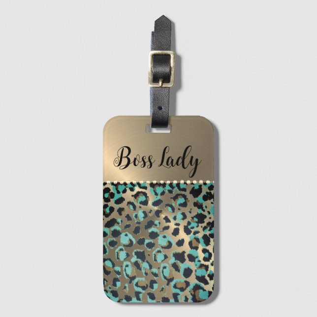 "Glam Leopard Boss Lady     Luggage Tag (Front Vertical)