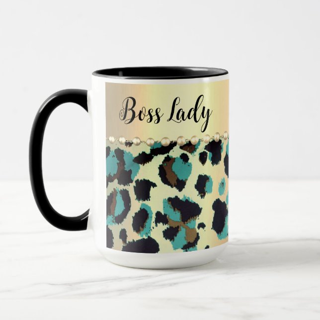 "Glam Leopard Boss Lady   Mug (Left)