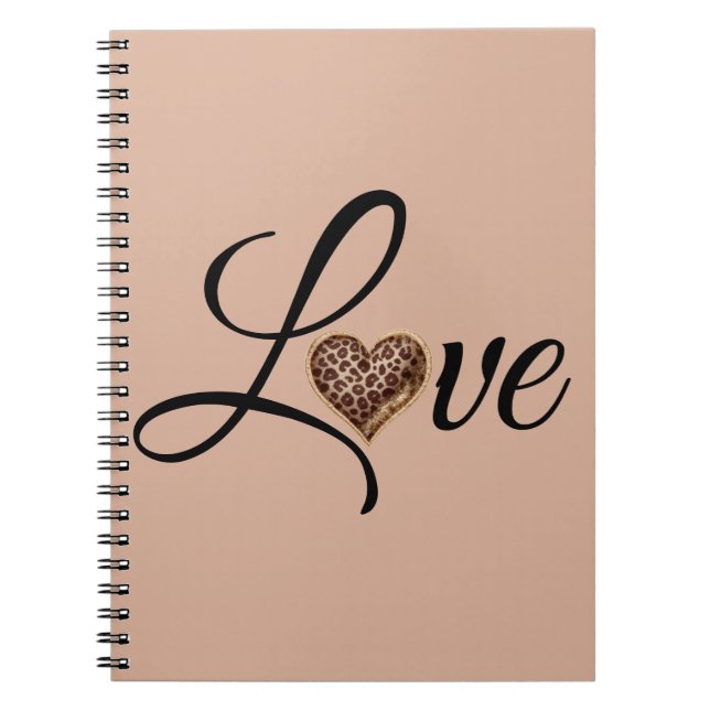 Glam Leopard Heart Love Design Notebook (Front)