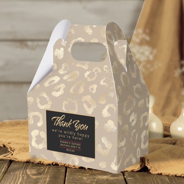 Glam Leopard Spot Pattern Safari Gold ID1154 Favor Box (Creator Uploaded)