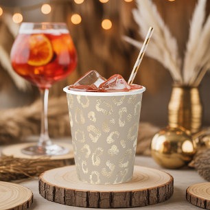 Glam Leopard Spot Pattern Safari Gold ID1154 Paper Cups