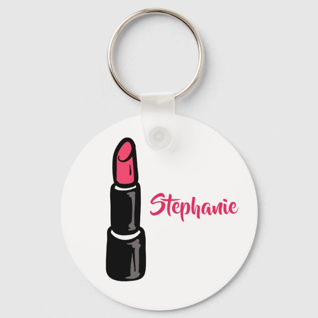 Glam Lipstick Personalized Name Keychain (Front)