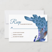 Glam & Luxe Peacock Wedding RSVP
