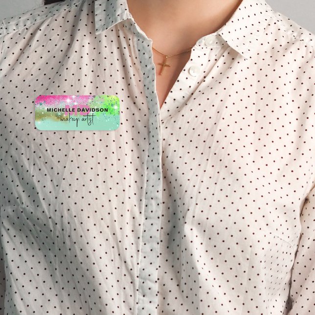 Glam Luxury Trendy Modern Artistic Professional Name Tag (Creator Uploaded)