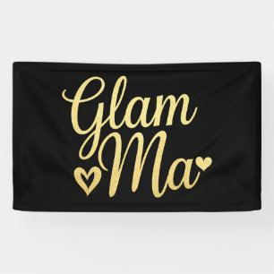 Glam Ma Heart Gold Mom Grandma Mother's Day Banner