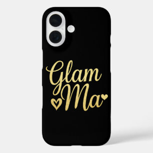 Glam Ma Heart Gold Mom Grandma Mother's Day iPhone 16 Case
