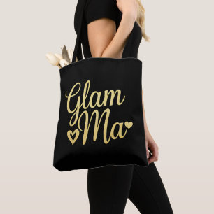 Glam Ma Heart Gold Mom Grandma Mother's Day Tote Bag