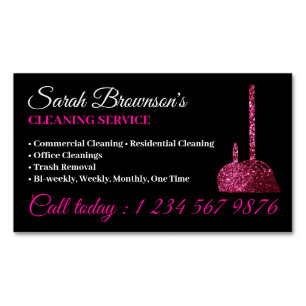 Glam Maid House Cleaning Service Magnetic Business Card