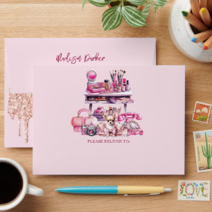 Glam Makeup Birthday Party  Envelope