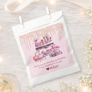 Glam Makeup Personalized Girl Birthday Favour Bag