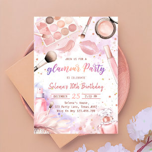 Glam Maquillage Anniversaire Spa Party Invitation