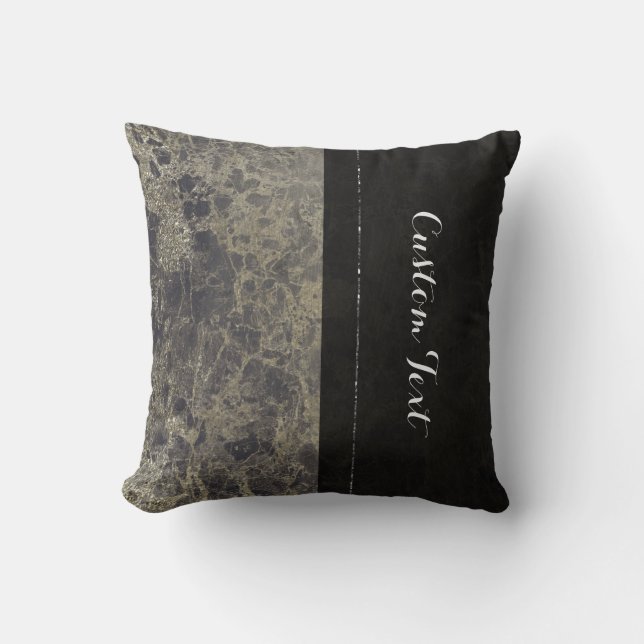 Glam Marble Granite Shimmer Elegant Designer Style Throw Pillow (Front)