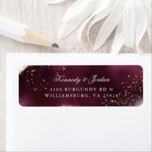 Glam Maroon et Gold Mariage Adresse de retour