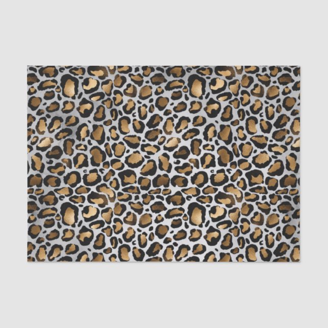 Glam Metallic Large Leopard Print Tissue Paper (Front)