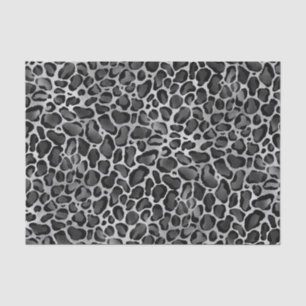 Glam Metallic Silver Large Leopard Print Tissue Paper