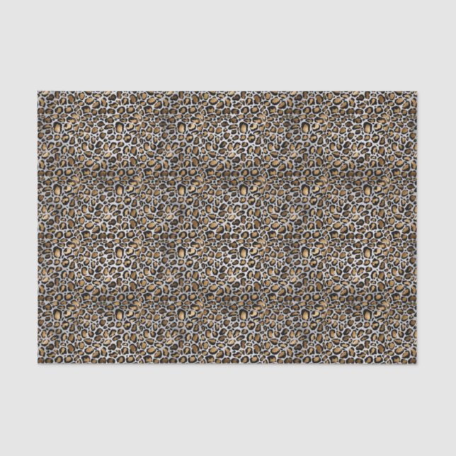 Glam Metallic Small Leopard Print Tissue Paper (Front)