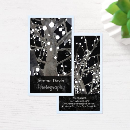 Glam Midnight Light Bulb Photography Business Card